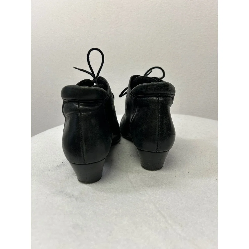 Dark Academia Gabor Womens 5/7.5‎ Black Leather Hovercraft Low Heel Booties